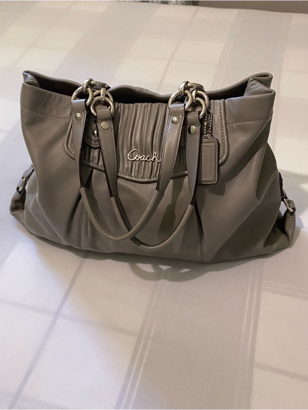 Coach leather ashley carryall purse